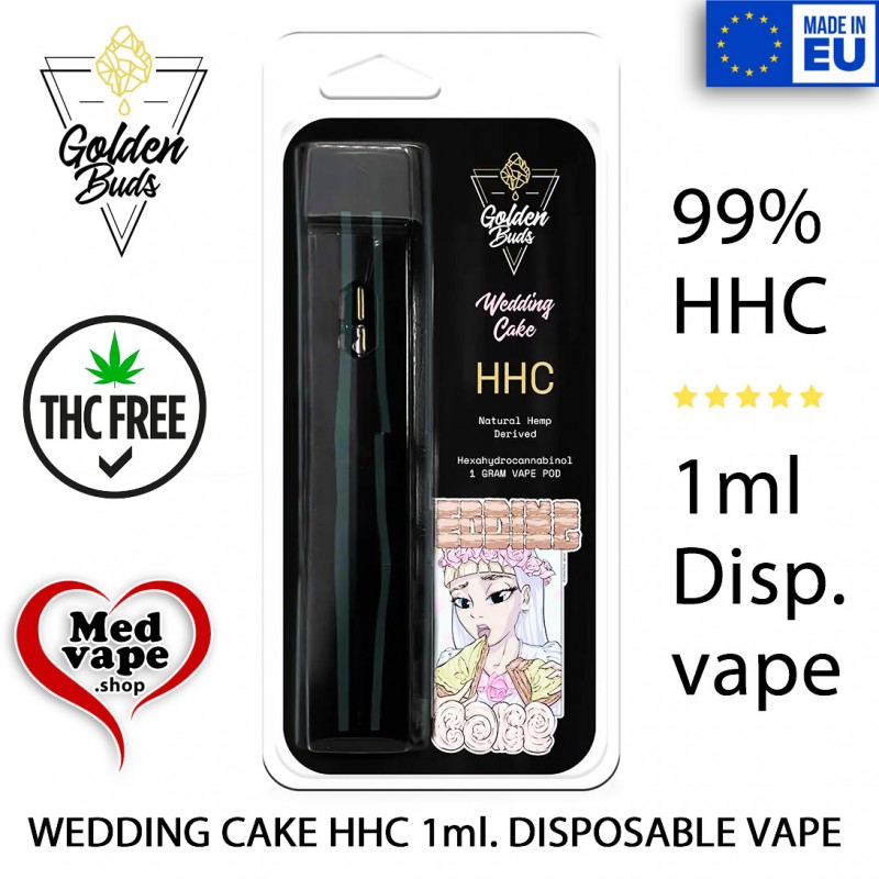 WEDDING CAKE 95% HHC DISPOSABLE VAPE - GOLDEN BUDS - MEDVAPE WEDDING CAKE 95% HHC DISPOSABLE VAPE - GOLDEN BUDS - MEDVAPE