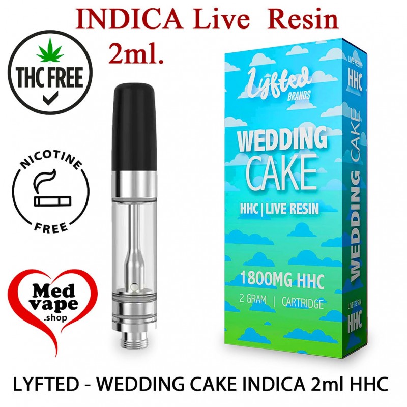 WEDDING CAKE 96% HHC 2ml 510 CARTRIDGE – LYFTED MEDVAPE INDICA WEDDING CAKE 96% HHC 2ml 510 CARTRIDGE – LYFTED MEDVAPE INDICA